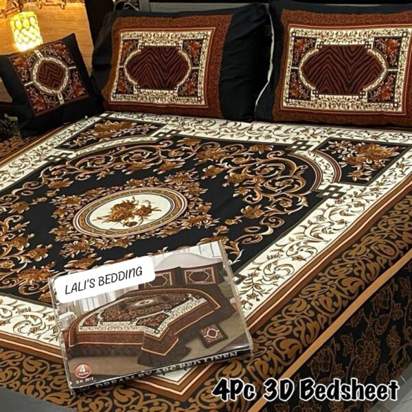 4Pc 3D Panel Bedsheet🔥