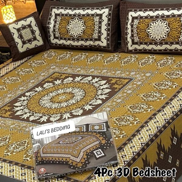 4Pc 3D Panel Bedsheet🔥