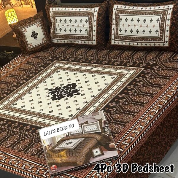 4Pc 3D Panel Bedsheet🔥