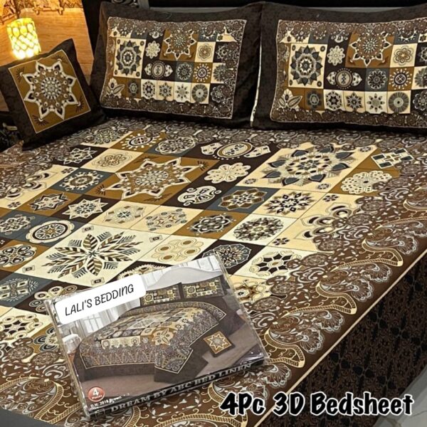 4Pc 3D Panel Bedsheet🔥