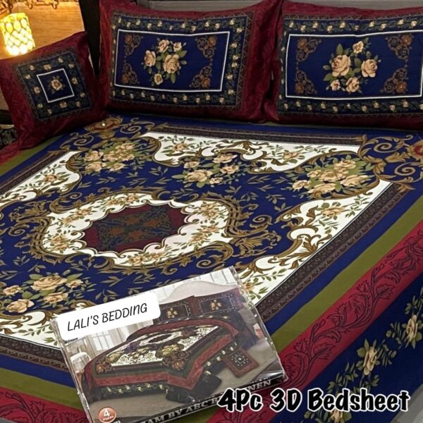 4Pc 3D Panel Bedsheet🔥