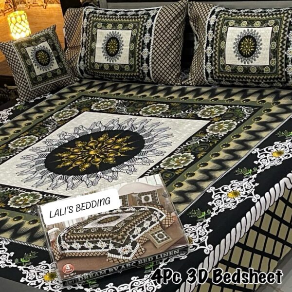 4Pc 3D Panel Bedsheet🔥