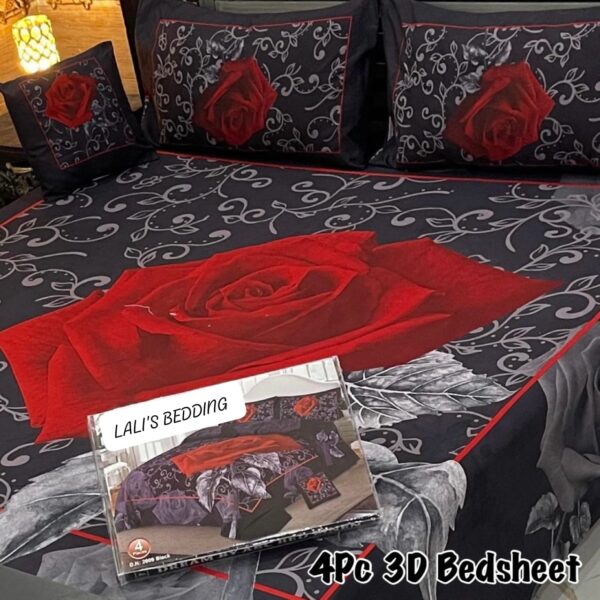 4Pc 3D Panel Bedsheet🔥