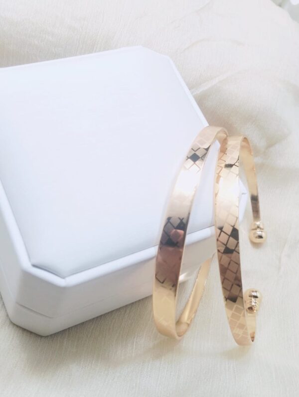 Cn Printed 2 pieces bangles gold plated