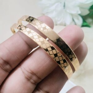 Cn Printed 2 pieces bangles gold plated