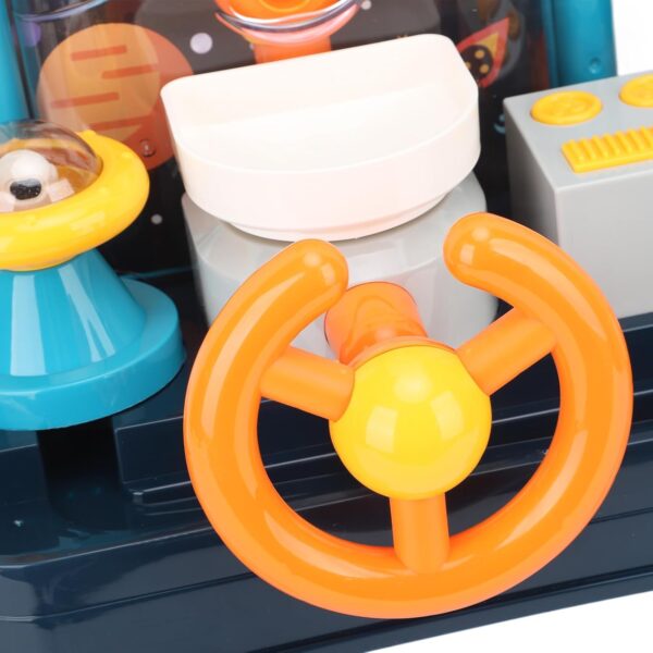 Ball Catching Machine Game for Kids Fine Motor Skill Early Education Catch Bean Grasping Electric Game Steering Wheel Toy Desktop Parent-Child Interactive Board Game Toys for Girls Boys(Space Theme)