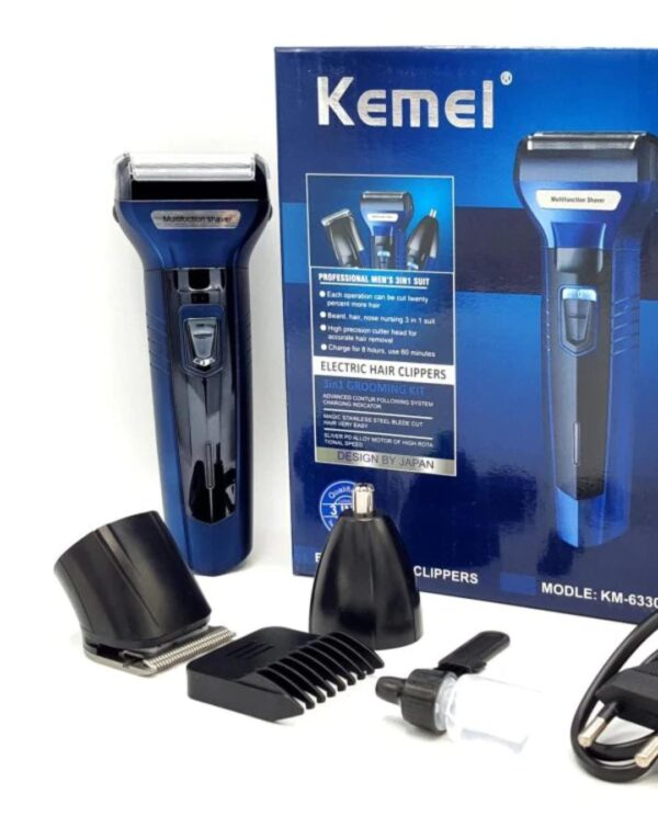 Kemei 3 in 1 Professional Rechargeable Hair Clipper Trimmer & Shaver