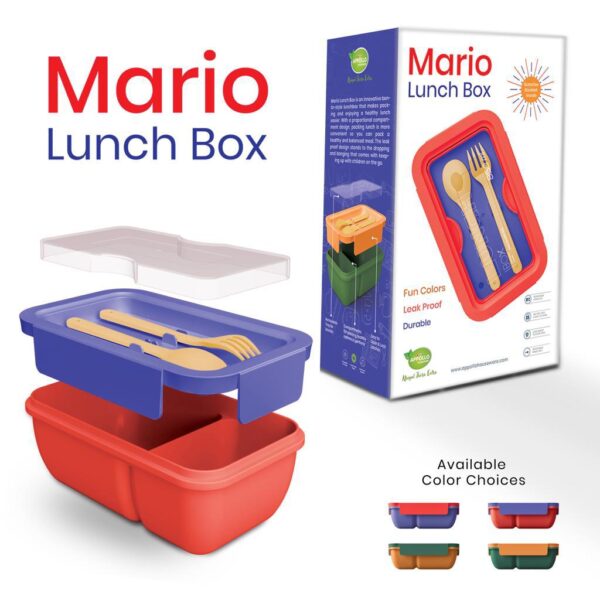 Mario Lunch Box With Fork & Spoon